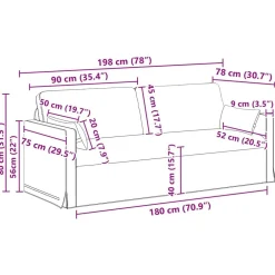 vidaXL Sofás-Juego de Sofá 2 pcs 198 x 78 x 80 cm tela