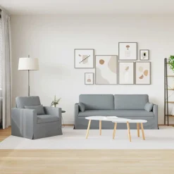 vidaXL Sofás-Juego de Sofá 2 pcs 198 x 78 x 80 cm tela