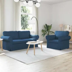 vidaXL Juego de Sofá 2 pcs 175 x 82 x 80 cm tela Azul Sale