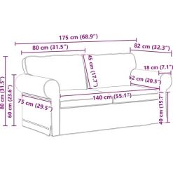 vidaXL Juego de Sofá 2 pcs 175 x 82 x 80 cm tela Azul Sale