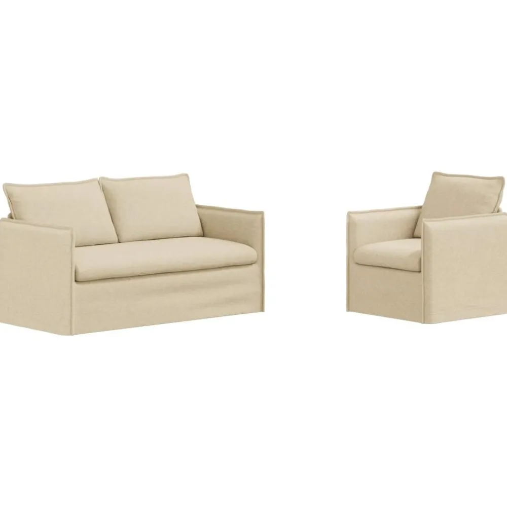 vidaXL Sofás-Juego de Sofá 2 pcs 156 x 82 x 85 cm Tela