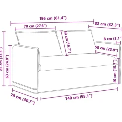 vidaXL Sofás-Juego de Sofá 2 pcs 156 x 82 x 85 cm Tela