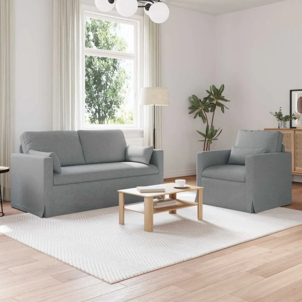 vidaXL Sofás-Juego de Sofá 2 pcs 158 x 78 x 80 cm tela