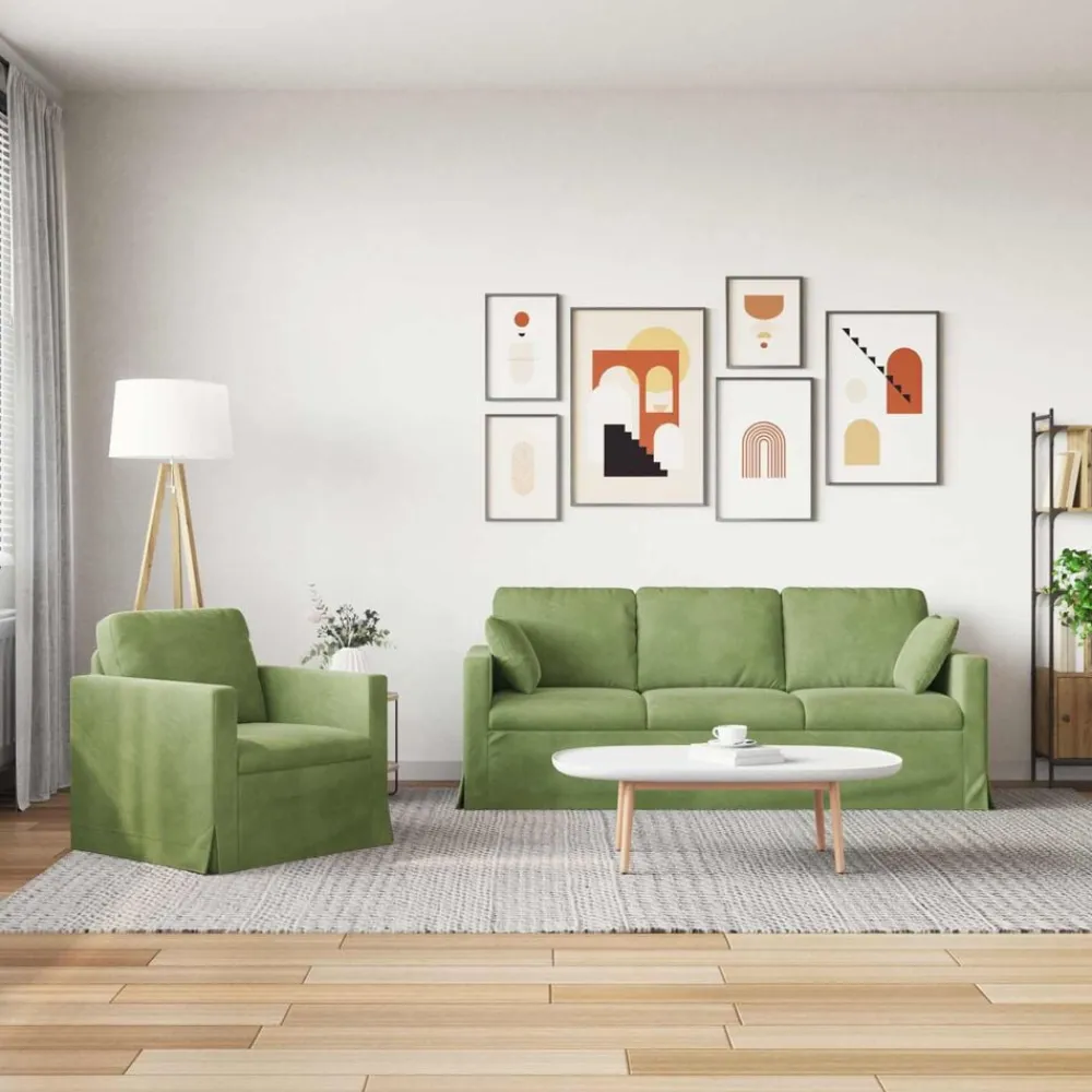 vidaXL Sofás-Juego de Sofá 2 pcs 198 x 78 x 80 cm Terciopelo