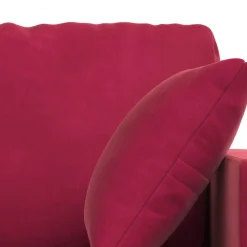 vidaXL Juego de Sofá 2 pcs Rojo vino 138 x 78 x 80 cm Terciopelo Rojo vino tinto New