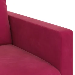 vidaXL Juego de Sofá 2 pcs Rojo vino 138 x 78 x 80 cm Terciopelo Rojo vino tinto New