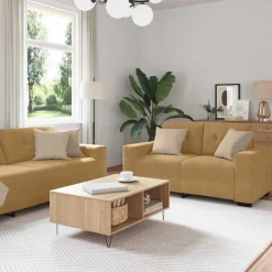 vidaXL Juego de Sofá 3 pcs Marrón 221 x 80 x 80 cm Terciopelo Marr&oacute;n Online