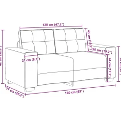 vidaXL Juego de Sofá 3 pcs Marrón 221 x 80 x 80 cm Terciopelo Marrón Online