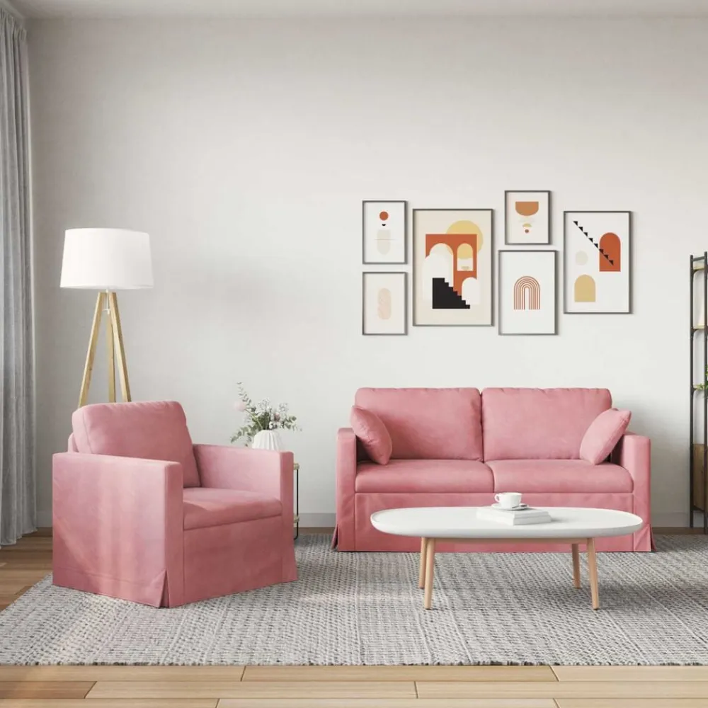 vidaXL Sofás-Juego de Sofá 2 pcs 158 x 78 x 80 cm Terciopelo