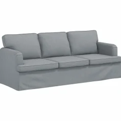vidaXL Juego de Sofá 2 pcs 144 x 80 x 85 cm tela Gris claro New