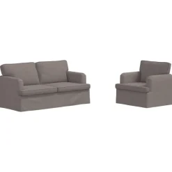 vidaXL Juego de Sofá 2 pcs 162 x 80 x 85 cm tela Taupé Online