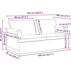 vidaXL Juego de Sofá 2 pcs 162 x 80 x 85 cm tela Taupé Online
