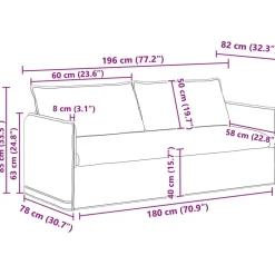vidaXL Juego de Sofá 2 pcs 196 x 82 x 85 cm Tela Azul Outlet