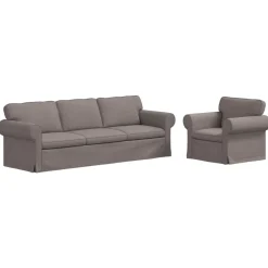 vidaXL Juego de Sofá 2 pcs 245 x 82 x 80 cm tela Taupé Discount