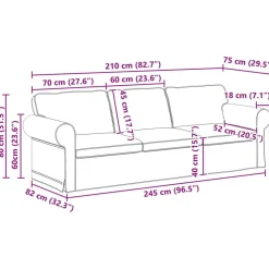 vidaXL Juego de Sofá 2 pcs 245 x 82 x 80 cm tela Taupé Discount