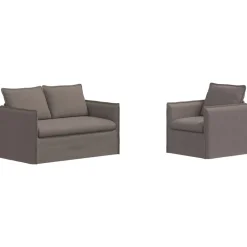 vidaXL Juego de Sofá 2 pcs 136 x 82 x 85 cm Tela Topo Clearance
