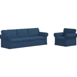 vidaXL Juego de Sofá 2 pcs 245 x 82 x 80 cm tela Azul Discount