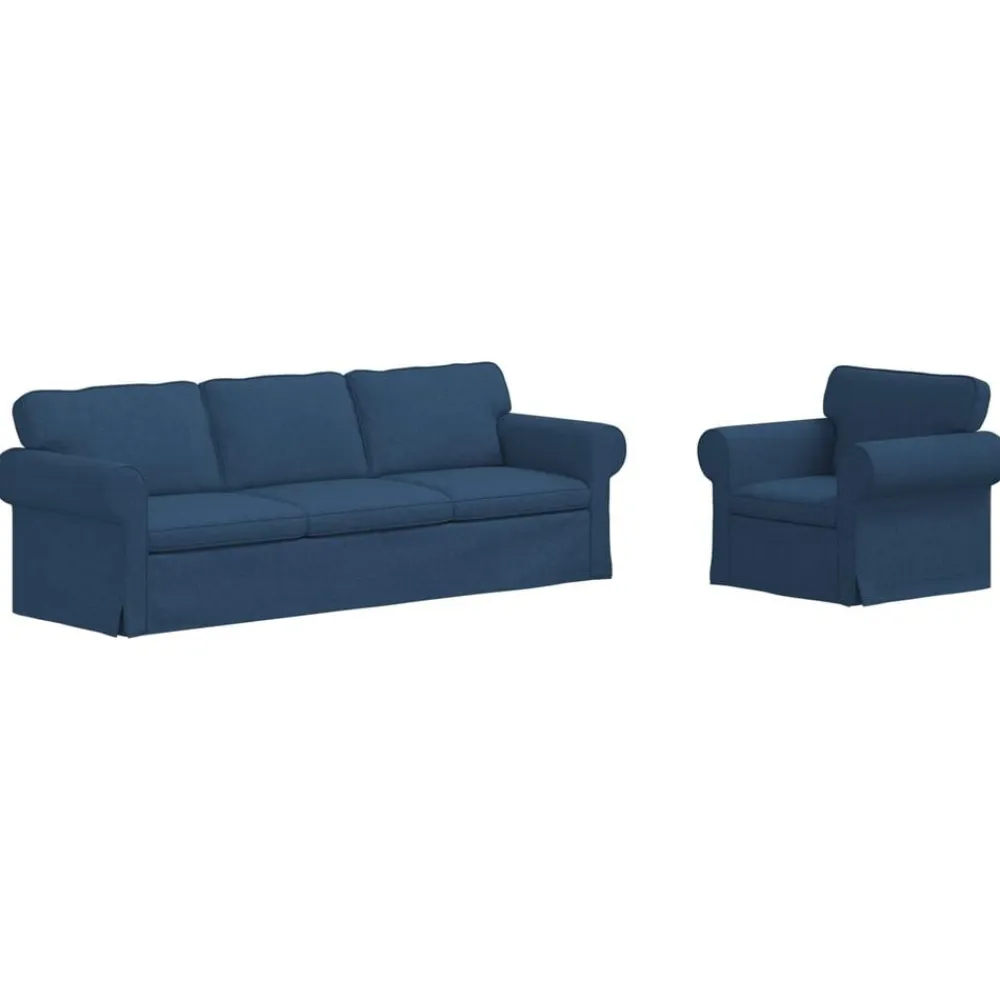 vidaXL Juego de Sofá 2 pcs 245 x 82 x 80 cm tela Azul Discount