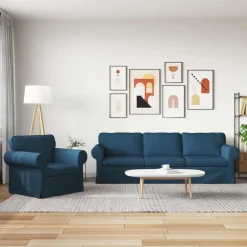 vidaXL Juego de Sofá 2 pcs 245 x 82 x 80 cm tela Azul Discount