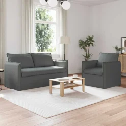 vidaXL Juego de Sofá 2 pcs 156 x 82 x 85 cm Tela Gris oscuro Sale