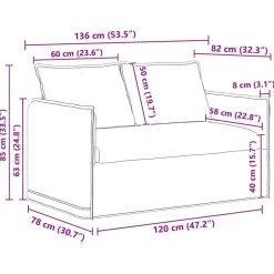 vidaXL Juego de Sofá 2 pcs 136 x 82 x 85 cm Tela Azul Outlet