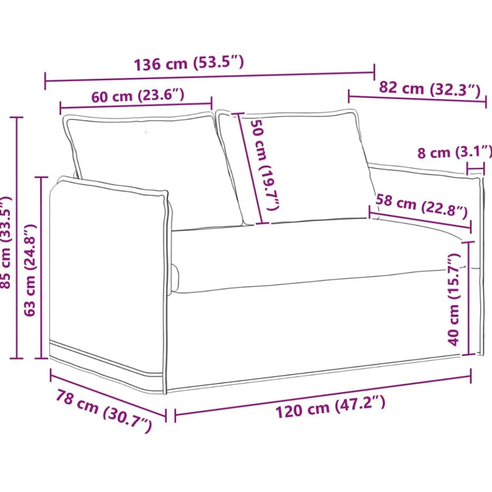 vidaXL Juego de Sofá 2 pcs 136 x 82 x 85 cm Tela Azul Outlet