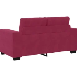 vidaXL Sofás-Juego de Sofá 3 pcs Rojo Viento 221 x 80 x 80 cm Terciopelo