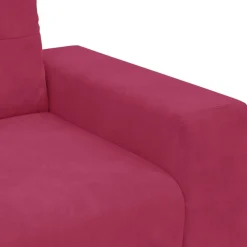 vidaXL Sofás-Juego de Sofá 3 pcs Rojo Viento 221 x 80 x 80 cm Terciopelo
