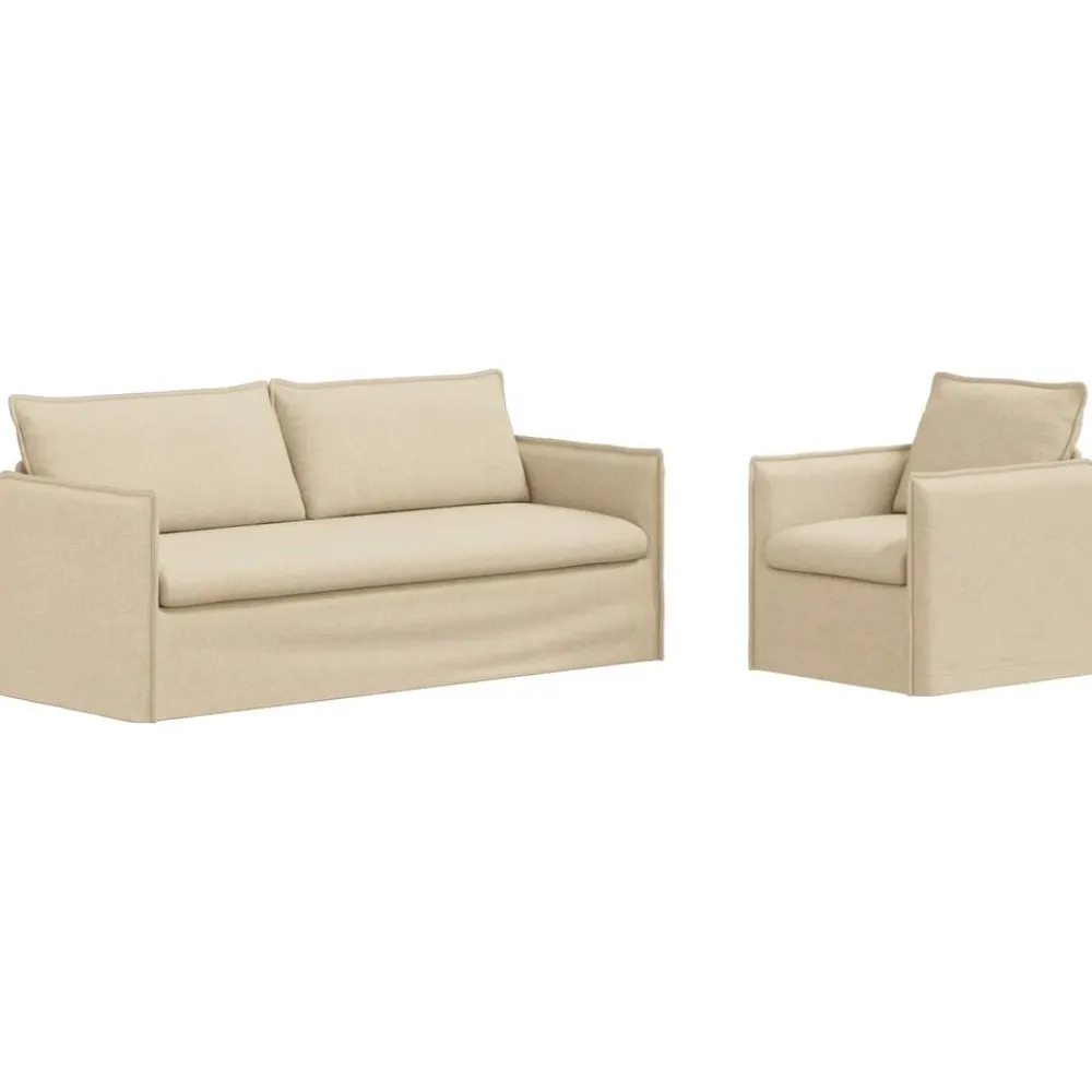 vidaXL Sofás-Juego de Sofá 2 pcs 196 x 82 x 85 cm Tela