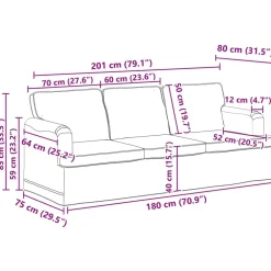 vidaXL Juego de Sofá 2 pcs 144 x 80 x 85 cm tela Azul