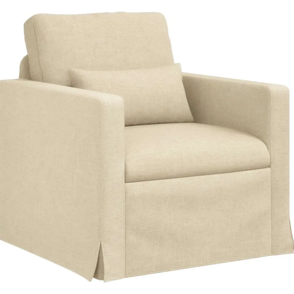 vidaXL Juego de Sofá 2 pcs 198 x 78 x 80 cm tela Crema Online