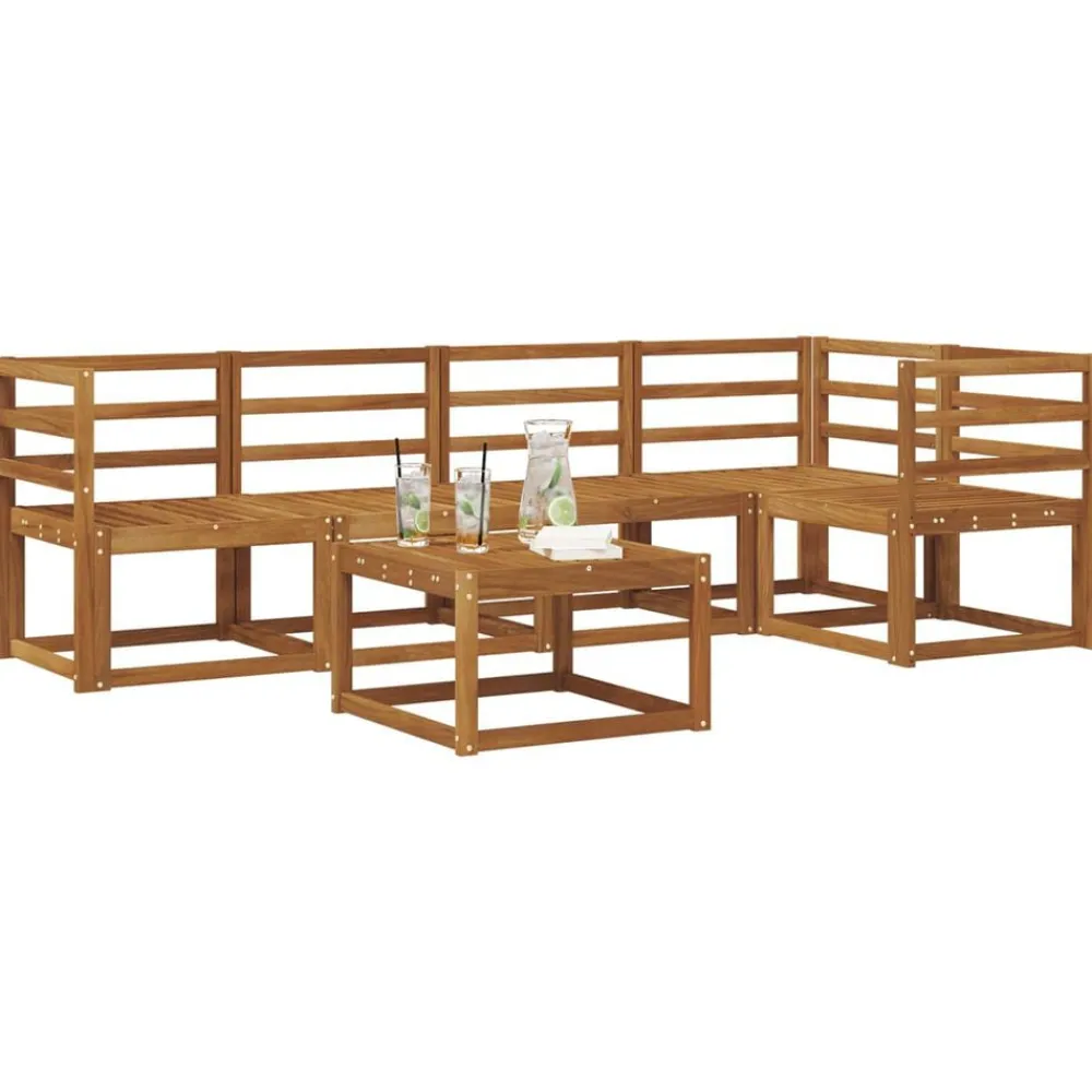 vidaXL Juego de Sofá 6 pcs Natural Madera de Acacia Sólida Outlet