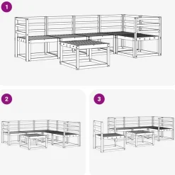 vidaXL Juego de Sofá 6 pcs Natural Madera de Acacia Sólida Outlet