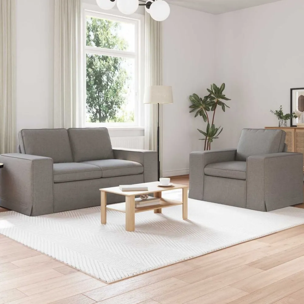 vidaXL Sofás-Juego de Sofá 2 pcs 182 x 80 x 82 cm tela
