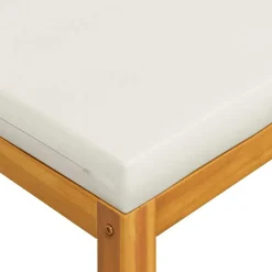vidaXL Juego de sofá 2 pzas con cojines blanco madera de acacia Crema