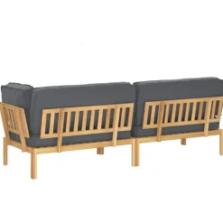 vidaXL Juego de Sofá con cojín 3 pcs Antracita Madera de Acacia Sólida Discount