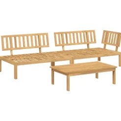 vidaXL Juego de Sofá con cojín 3 pcs Antracita Madera de Acacia Sólida Discount