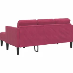 vidaXL Juego de Sofá con cojín Rojo vino Poliéster Rojo vino tinto Best