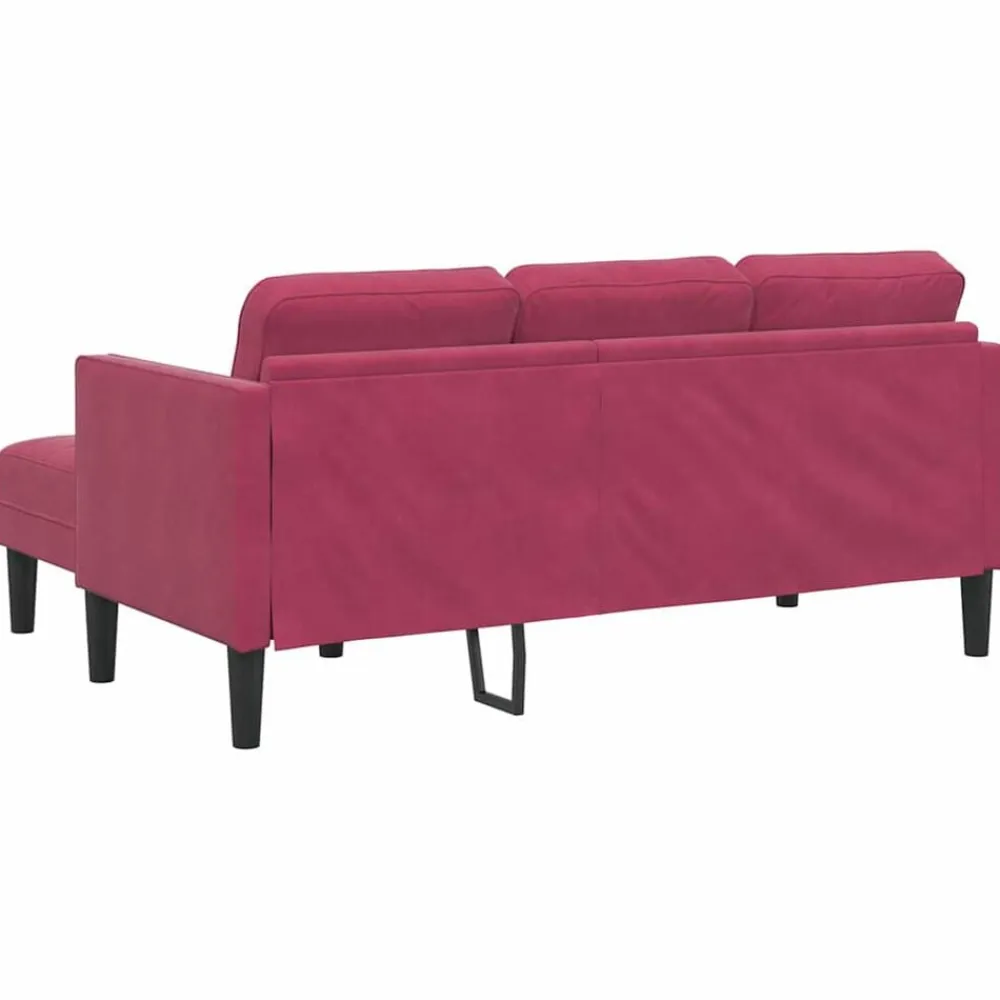 vidaXL Juego de Sofá con cojín Rojo vino Poliéster Rojo vino tinto Best