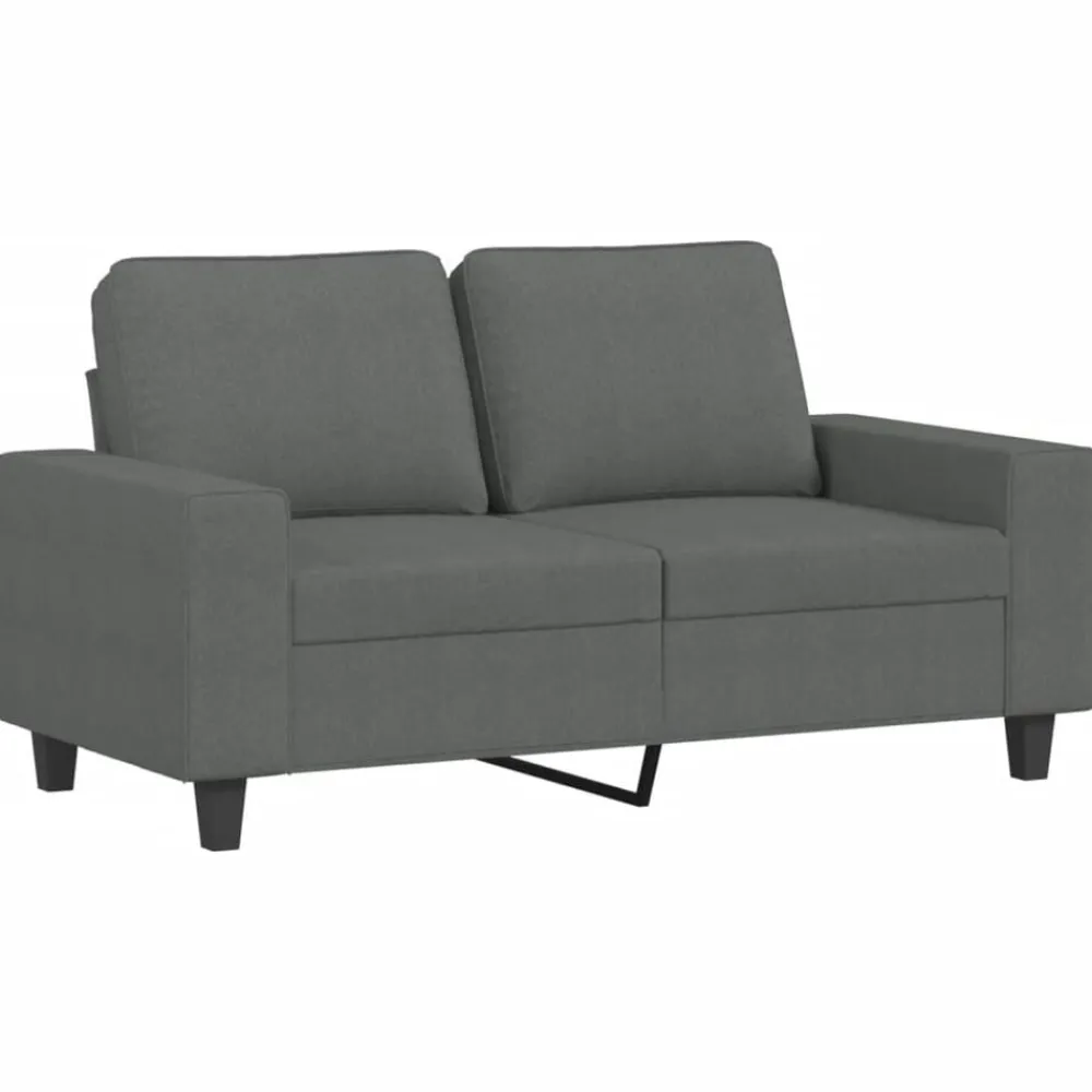 vidaXL Juego de sofás 3 piezas tela Gris oscuro New
