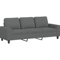 vidaXL Juego de sofás 3 piezas tela Gris oscuro New