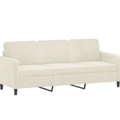 vidaXL Juego de sofás 3 piezas terciopelo Crema New