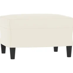 vidaXL Juego de sofás 3 piezas terciopelo Crema New