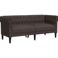 vidaXL Juego de sofás 2 piezas tela marrón oscuro Marr&oacute;n oscuro Sale