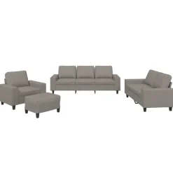 vidaXL Juego de sofás 4 piezas tela gris taupe Taupé Best