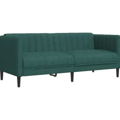 vidaXL Juego de sofás 2 piezas tela Verde oscuro Discount