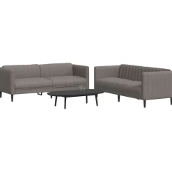 vidaXL Juego de sofás 2 piezas tela gris taupe Taupé Sale