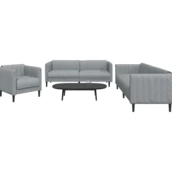 vidaXL Juego de sofás 3 piezas tela Gris claro Clearance