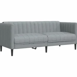 vidaXL Juego de sofás 3 piezas tela Gris claro Clearance