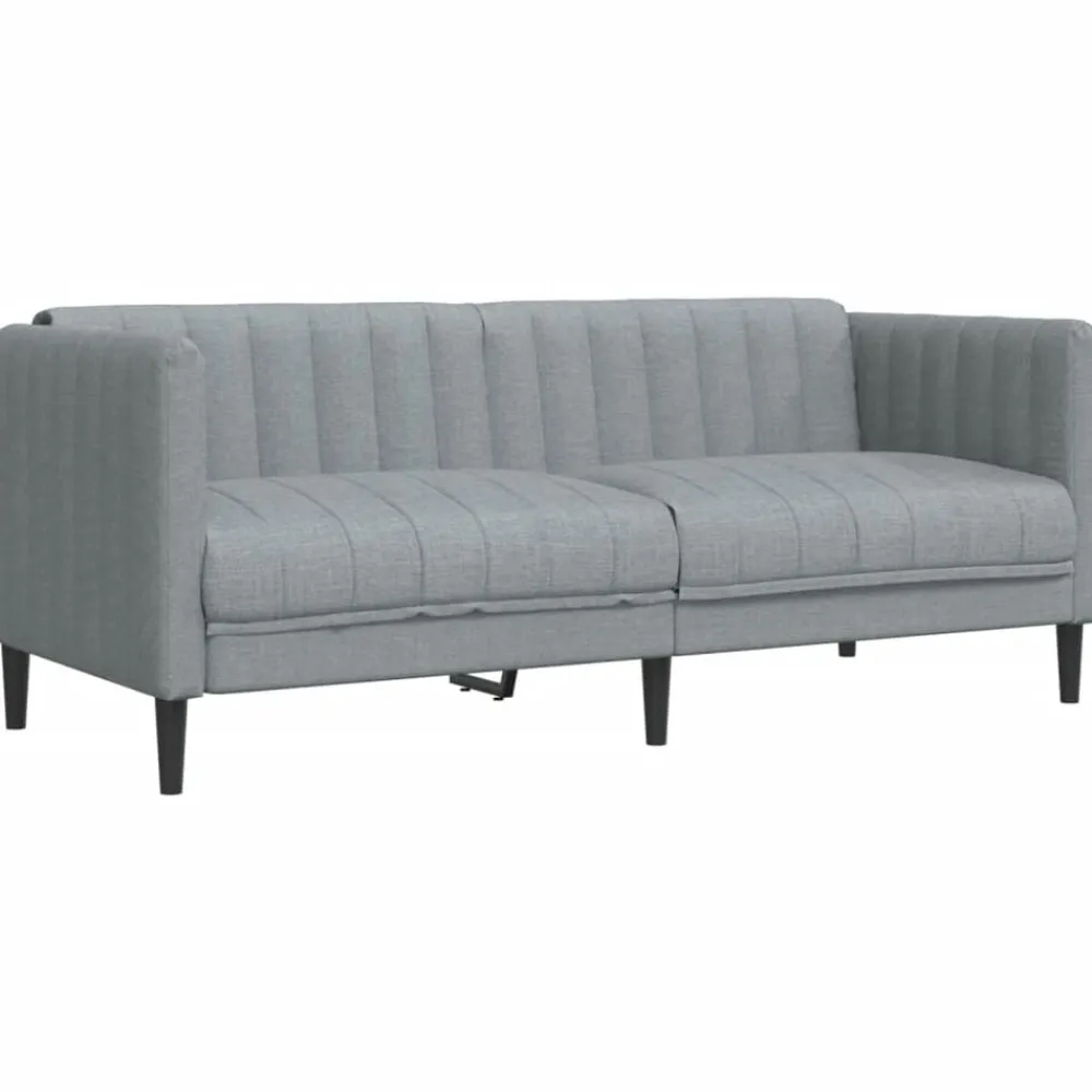 vidaXL Juego de sofás 3 piezas tela Gris claro Clearance